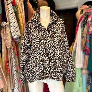 90s Leopard Windbreaker Jacket